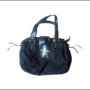 Vintage Thierry Mugler y2k black nylon bag with adjustable drawstrings